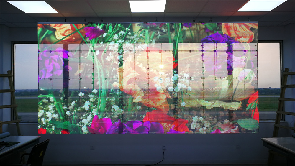 山東某單位led透明屏施工圓滿完成